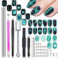 WOKOTO 38Pcs Nail Art Cat Eye Magnet For Nails Gel Polish Magnets Pens For Cat Eye Nail Art Tools Gradient Ombre Design Mini Cube Blocks Cylinder Nail Magnet Magnetic Sticks Tools For Women Nails