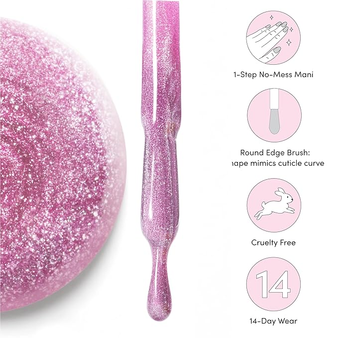 Dashing Diva One Gel Magnetic Polish Duo - Princesses - Moment & Fantasy - 3-in-1 Base Coat, Nail Color & Top Coat - Pink Magnetic Gel Nail Polish Set
