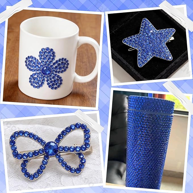 20000Pcs Navy Blue Flatback Jelly Resin Rhinestones for Bedazzling, Mix Sizes Crystal Rhinestones Gems, Blue Gems Bedazzling for Crafting for DIY Face Makeup Crafts Tumblers