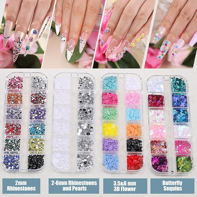 67 in 1 Nail Art Brushes Nail Art Kit,Brushes Dotting Pens with Striping Tape,Mini Metal Caviar Beads Ball,Rhinestones, Pearls,Metallic Foil Flakes,Sequins,Stickers Manicure Design Tools (Pink)