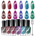 Morovan Magnetic Nail Polish Set：Cat Eye Glitter Red Green Purple Blue Nail Polish Kit Shimmer Quick Dry Nail Kit Bulk for Women Nail Art Manicure Salon Gift Holiday Party