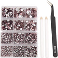 NCB 8000pcs Non Hotfix Rhinestones 10 Sizes Flatback Crystal Glass Rhinestones with Tweezers and Picking Pen for Nail Art Clothes Bags Phone Decorations Crafts DIY (015 Lt. Amethyst Mix SS3-SS30)