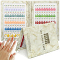120 Magnetic Nail Color Book,Leather Magnetic Color Display Book with 120 Magnetic Tips & 1-120 Number Labels,Perfect for Nail Polish Nails Art Design(Grey)