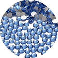 NCB 288pcs Flatback Round Glass Nail Art Rhinestones Crystal for DIY Making Accessories Shoes, Clothes, Face Art, Bags, Manicure (Lt. Sapphire, SS30 288pcs)
