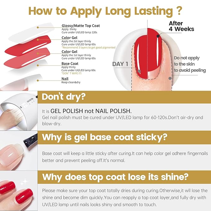 YTD Likomey Gel Nail Polish Base and Top Coat Set,2 Pcs 15ml Shine Gloss Nail Gel No Wipe Top Coat and Base Coat Kit