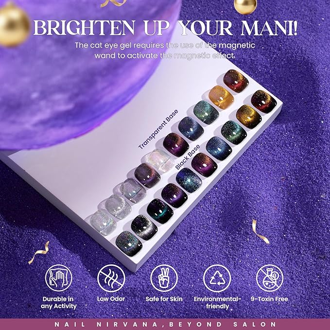 Beetles Gel Nail Polish - 39 Pcs Jelly Nail Set Glitter Changing Nail Polish Kit Treasure Box Collection with 3Pcs Base Matte and Glossy Top Soak Off Nails