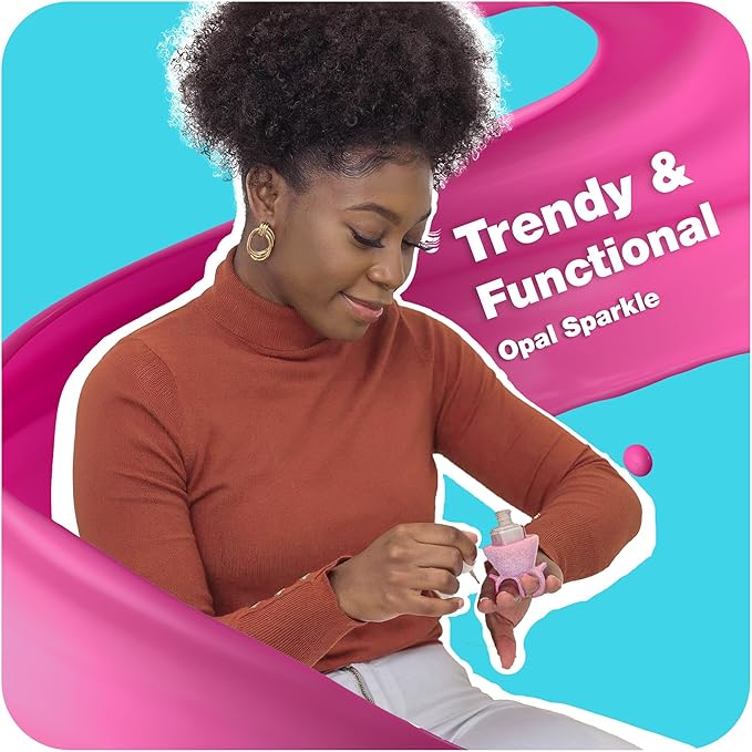 tweexy Wearable Nail Polish Holder Ring - Ideal Gift for Teenage Girls - Nail Polish Holder Stand for Manicure & Pedicure, Fingernail Painting - Nail Polish Accessories (Opal Sparkle)