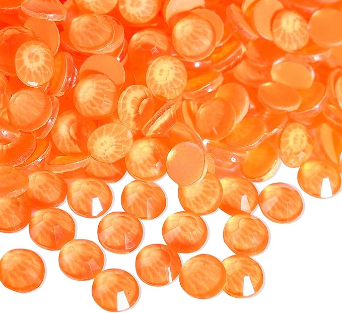 Blinginbox Flatback Rhinestones Round Gems, 1440pcs Luminous Series Glass Stones Neon Gems Non Hotfix Crystal Rhinestones for Nail Charms Crafts Clothes Tumblers,New Orange Neon,SS16.