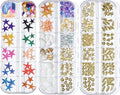 3 Boxes Summer Beach Nail Art Rhinestones, 3D Ocean Nail Charms Starfish Conch Sea Series Nail Art Designs Accessories Nail Art Rivets Manicure DIY Seashell Nail Decorations for Women Girls