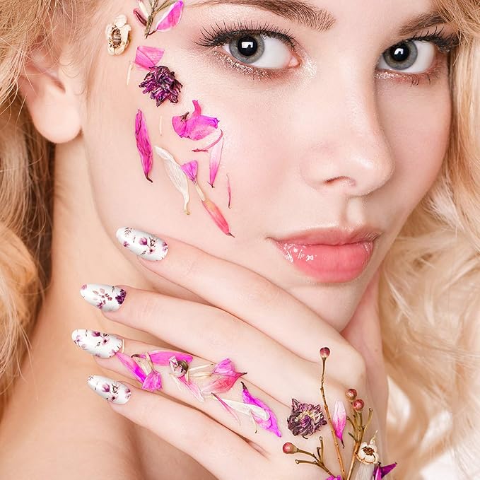 168 Pcs 12 Sheets Full Wraps Nail Polish Stickers Flower Print Self-Adhesive Nail Decal Strips with File Manicure Kits Colorful Flower Full Cover Decal Strips for Women DIY Decoration(Bright Style)