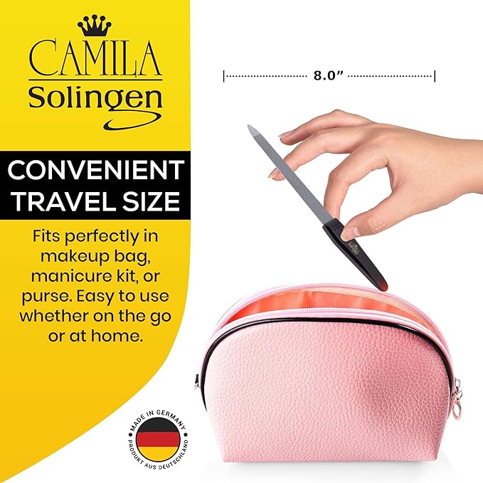 CS19 Sapphire Metal Nail File for Natural Nails Fingernail and Toenail Care, 8" Double Sided Coarse and Fine for Manicure and Pedicure