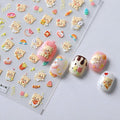 Dedyel 5D Embossed Cute Nail Art Stickers Cartoon Kawaii Design Anime Self Adhesive Nail Stickers for Women Kids Girls Nails Art Decorations