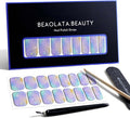 Nail Polish Strips, 32PCS Salon Quality Wraps, Long Lasting Gel Nail Stickers for Women Easy Apply& Remove (Fairies's Blue Glitter)