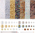 Craftdady 3600Pcs Nail Art Rhinestone Pearls Flatback Nail Charms Pearl Beads with Pickup Pencil Resin Gems Nail Decal Stickers for Crafts Nail Arts Jewelry Making