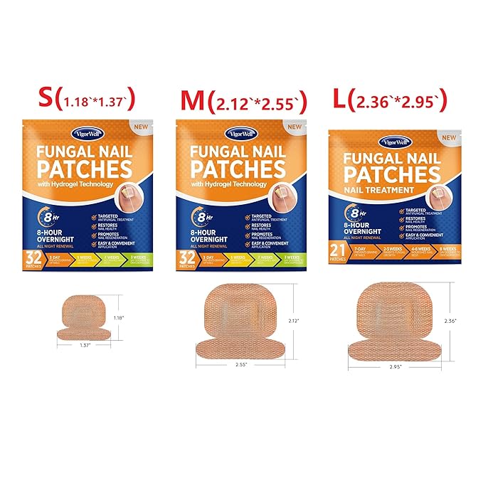 Small Nail Patches Extra Strength: 32 PCS Nighttime Hydrogel Patches for Overnight Repair - Visible Results in 8 Hours - Toenail Treatment Extra Strength