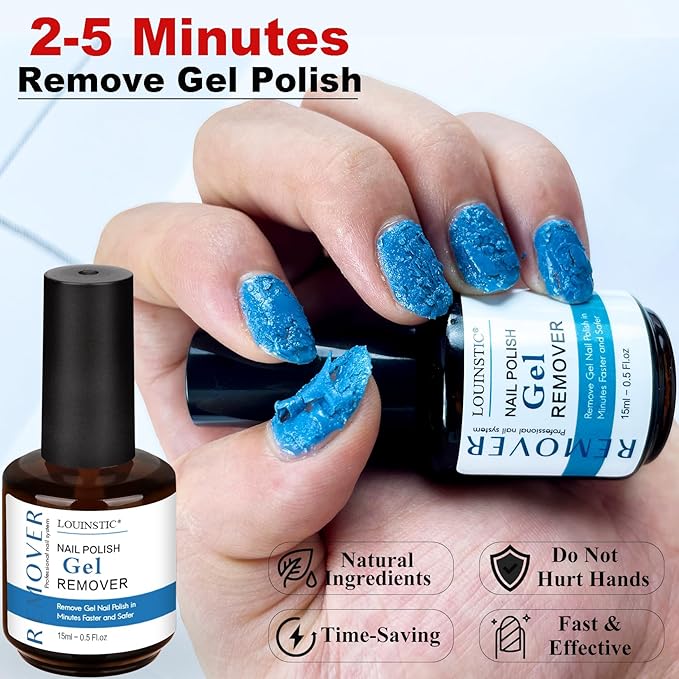 Gel Nail Polish Remover,Gel Remover for Nails No Need to Soak or Wrap, Quickly Remove Nail Polish in 2-5 Minutes, Professional Nail Remover Kit