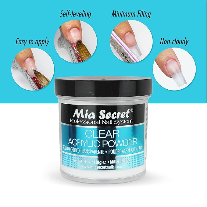 Mia Secret Clear Acrylic Powder 4oz