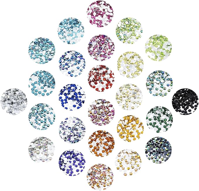 John Bead 2000 Pieces 4mm (SS16), Aqua, Acrylic Round Flat Back Rhinestones for Jewelry Making, DIY Crafts, Nail Art, Face Makeup, Clothes