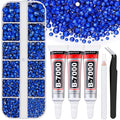 6000Pcs Resin Rhinestones for Bedazzling with 3Pcs B7000 Jewelry Glue, 1 Box Royal Blue Flatback Rhinestones for Crafting Crafts DIY, Crystals Gems for Clothing Shoes Tumblers Nail Art Makeup