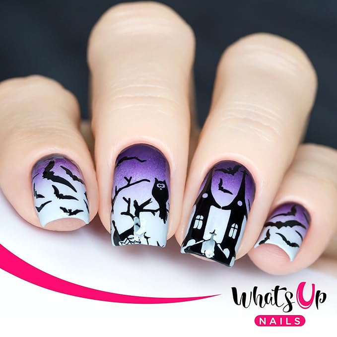 Whats Up Nails - A012 Happy Halloween Stamping Plate for Nail Art Design