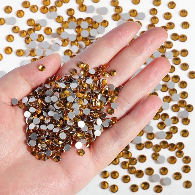 Beadsland Flatback Rhinestones Bulk,2880pcs Rhinestones for Nails Crafts Clothes DIY Decoration, Topaz, SS30, 6.3-6.5mm
