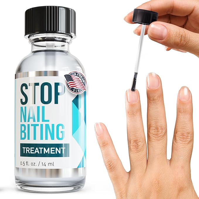 Stop Nail Biting Treatment for Kids, Clear Bitter Nail Polish to Gently Break the Habit, Safe & Comforting Nail Biting Prevention for Kids, Supports Healthy Nail Growth, 0.5 fl oz - Packaging May Vary