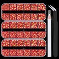 5000PCS Resin Rhinestones with Tweezers for Crafting, 2/3/4/5/6mm Flatback Jelly Rhinestones, 3 Box Red AB Non Hotfix Crystal Gems for DIY Crafts Mugs Tumblers Clothes Makeup Nail