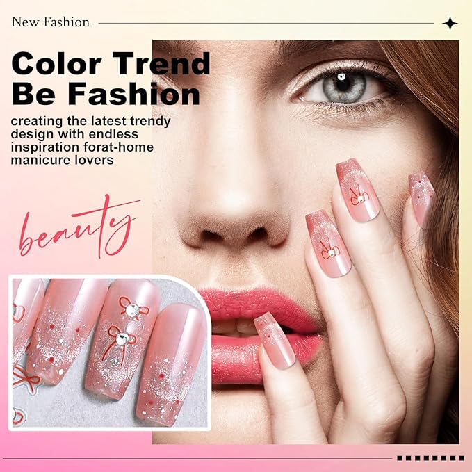 5 Sheets Bow Nail Sticker 3D Embossed Self-Adhesive Color Bow Art Nails Decals 5D Design Stickers Supplies for Women Girls Manicure Decoration 807-19