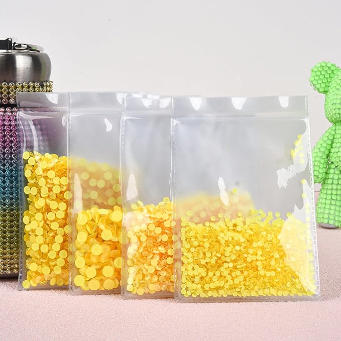 Blinginbox Flatback Rhinestones Round Gems, 288pcs Luminous Series Glass Stones Neon Gems Non Hotfix Crystal Rhinestones for Nail Charms Crafts Clothes Tumblers,Yellow Neon,SS30.