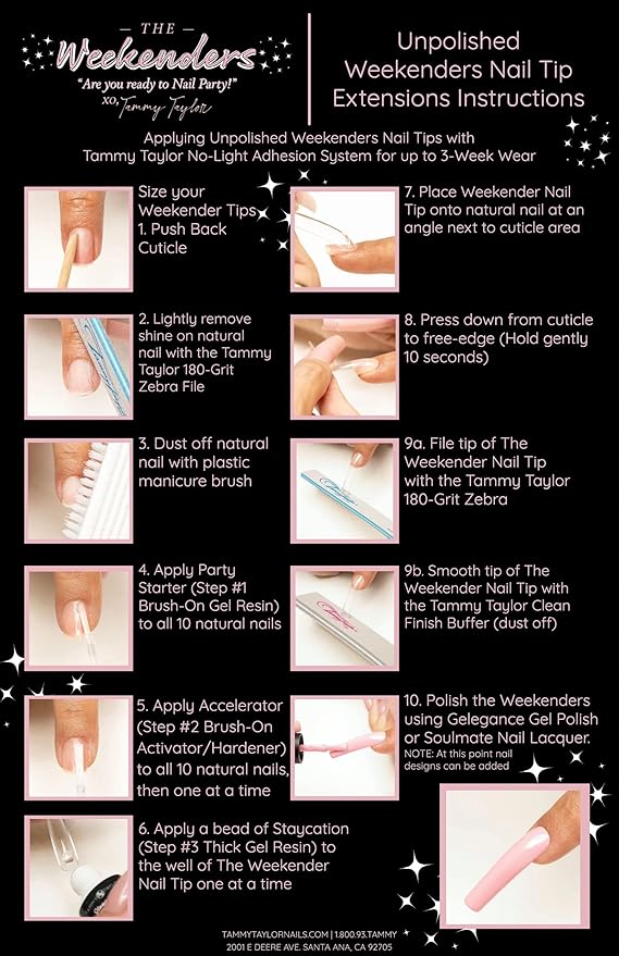 Tammy Taylor Acrylic Coffin Nail Tip Extensions | Tapered Square Clear Full Coverage, Natural Lightweight, Long Lasting, Professional C Curve Acrylic Tips | Medium, Long & XX Long Weekenders Bundle