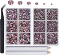 8000pcs Hotfix Rhinestones Flatback,Rhinestones for Crafts Clothes Mixed 6 Sizes, Hotfix Crystals with Wax Pencil Kit, SS4-SS30,Lt. Amethyst