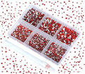 Bymitel 7200 Pieces 6 Mixed Sizes Glue Fix on Glass Rhinestones Round Crystal Gems Flatback for DIY Jewelry Making with one Picking Pen (6-Sizes 7200PCS, Siam)