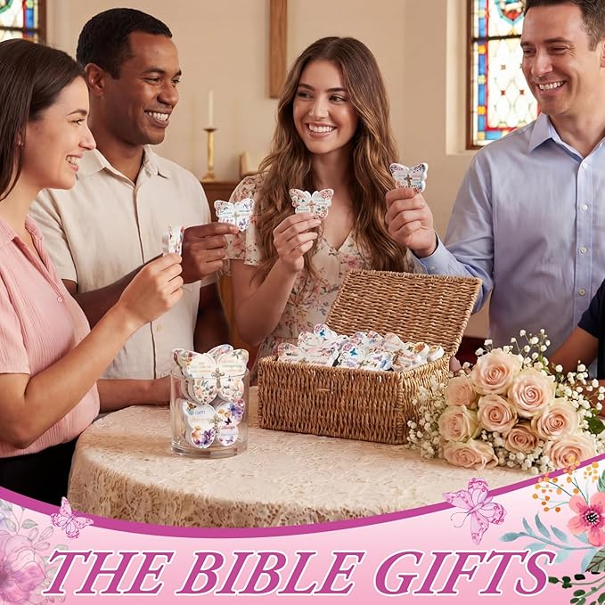 30 Pcs Christian Gifts Bulk for Women Religious Scripture Mini Butterfly Nail Files Emery Board Double-Sided Nails Boards Bible Verse Group Church Religious Party Favors for Employee Coworker Supplies