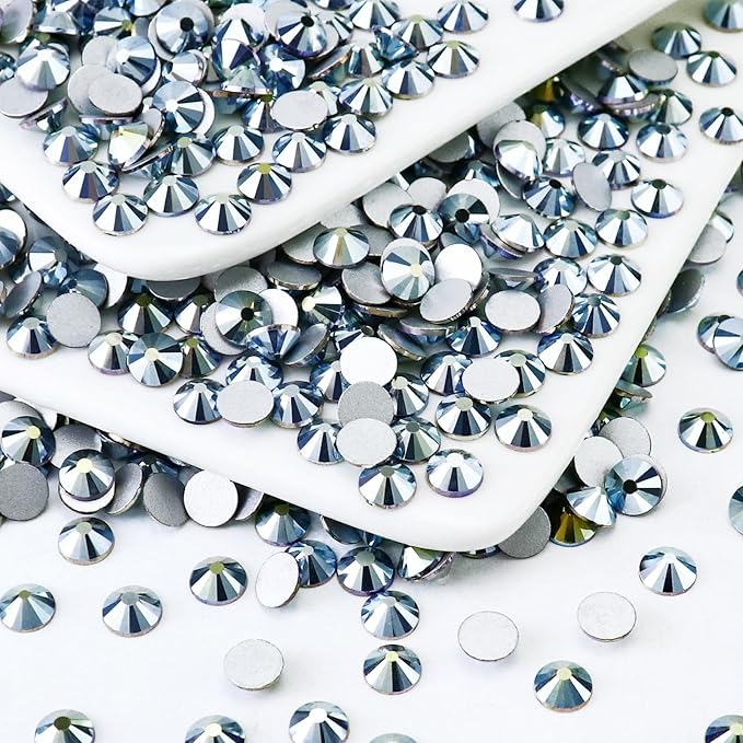 Flatback Crystal Rhinestones Round Gems for Nail Art and Craft Clothes Glue Fix, Crystal Heart (2.3-2.5mm) SS8/1440PCS