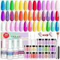 SAVILAND Dip Powder Nail Kit Starter: 29 Pcs Dip Nails Powder Starter Kit for All Season 15 ml Dipping Liquid Set with Base Top Coat Activator for French Nail Art Manicure DIY Salon Ideal Gift Set