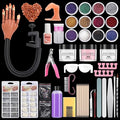 LIONVISON Practice Hand for Acrylic Nails,Flexible Practice Hands Fingers with Nail Kit,Acrylic Powder Brush Nail Art Decoration Tools for Professional Beginners