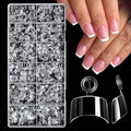 600pc French Square Gel Nail Tips Short Fake Nails Clear Press ons Nail, Short Square Nails Tips Acrylic Nails Extension French Soft Gel Nails Tip Half Cover False Nail Clear Artficial Fingernail