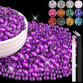 1500PCS 6mm Resin Rhinestones Bulk for Crafting (Dark Violet), Flatback Bedazzling Crystals for Crafts DIY Nail Decoration, Gems Charms for Tumbler Shoes Clothing Fabric with Pickup Pen and Tweezers