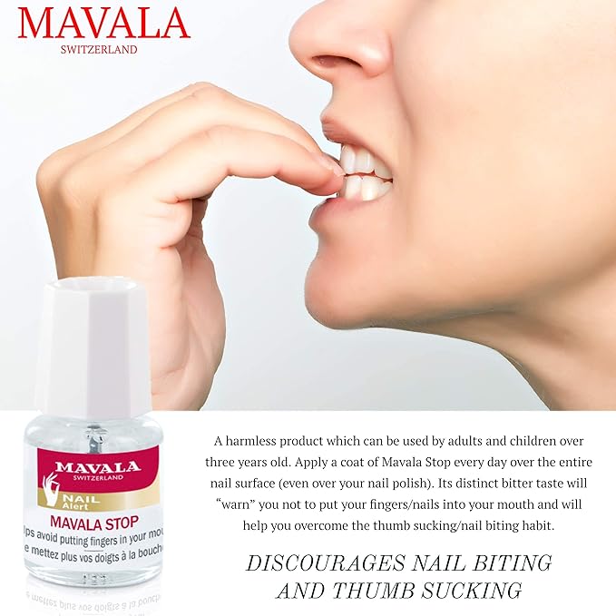 Mavala Stop Deterrent Nail Polish Treatment | Nail Care to Help Stop Putting Fingers In Your Mouth | Bitter Taste| Easy Application | For Ages 3+ | 0.17 oz