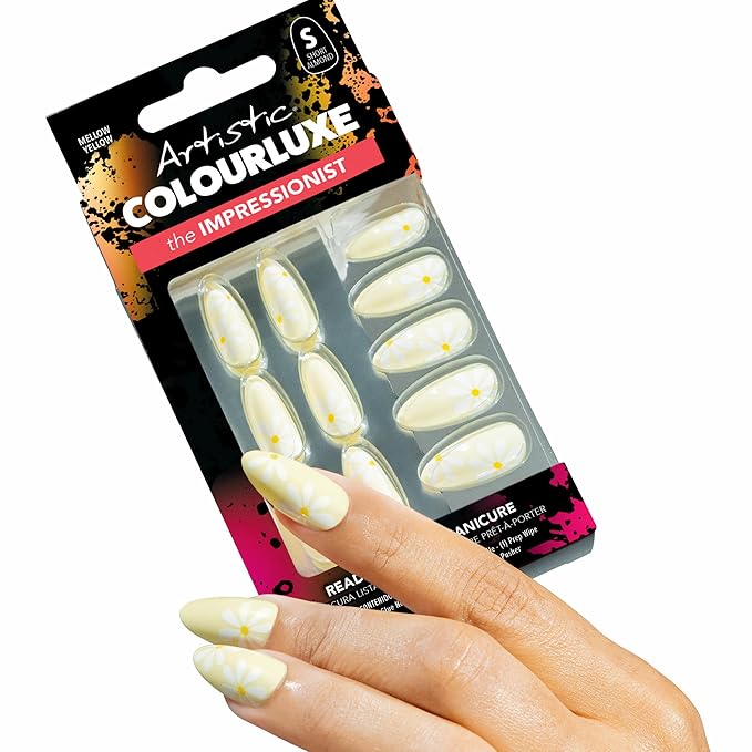 Artistic Colourluxe Press-On Tips - Kit Colourluxe Press-On Tips - Kits Nails - 30 Nails (Mellow Yellow, Kit)