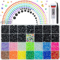 Pure Black Resin Rhinestones w B7000 Glue for Crafting Bedazzling 2mm-6mm Flatback Colorful Jelly Stones Diamonds Gems Bedazzler Kit for Nails Face Eyes Makeup Tumblers Bottles Shoes DIY Crafts