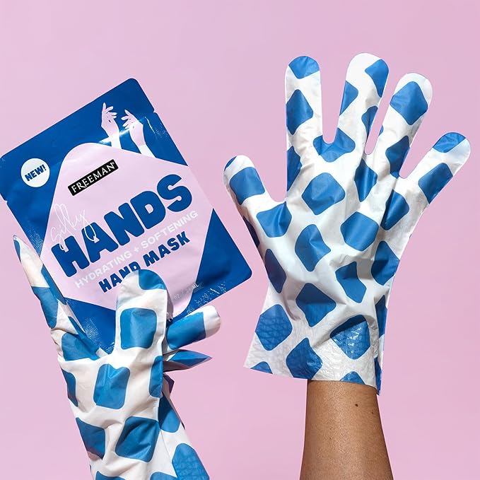 Freeman Flirty Feet Foot Mask & Silky Hands Hand Mask Set – Moisturizing Socks with Coconut Oil & Mint Extract + Hydrating Gloves with Coconut Oil & Rose Extract
