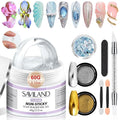 SAVILAND Solid Builder Nail Gel - 60g Large Capacity 3D Nail Gels Sculpting Gel for Art Non-Sticky Hand Carving Glue Extension with Sequins Chrome Powder DIY Salon Home
