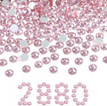 Beadsland Flatback Rhinestones Bulk,2880pcs Pink Rhinestones for Nails Crafts Clothes DIY Decoration, Light Rose/Light Pink, SS30, 6.3-6.5mm