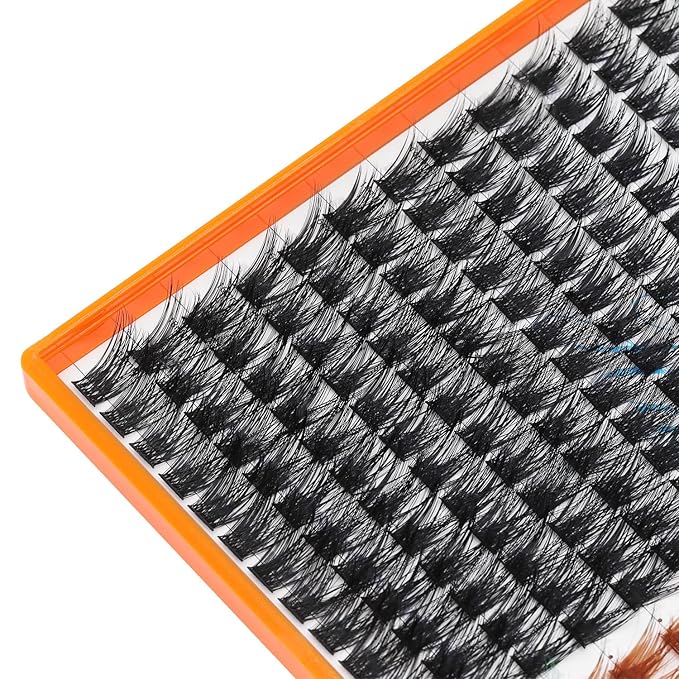 28Rows,wholesale Pack Mixed Black and Colorful Wide Stem Cluster Eyelashes Kit 2 in 1 Bond&Seal+ 1pcs Tweezer Grafting D Curl Individual False Eyelashes Home DIY Eye Lash(Color-C10-12-14-16-18MM MIX)