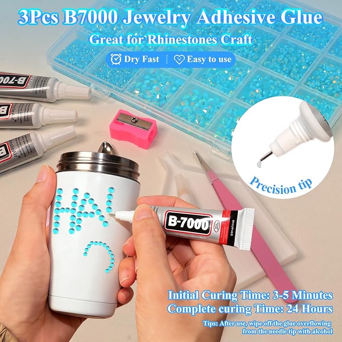 20000Pcs Blue AB Flatback Jelly Resin Rhinestones for Bedazzling, Mix Sizes Crystal Rhinestones Gems, Blue Gems Bedazzling for Crafting for DIY Face Makeup Crafts Tumblers