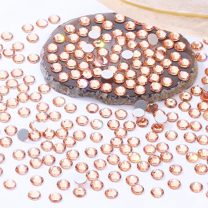 Champagne Flatback Rhinestones, Glass Rhinestones for Nail Art and Craft, Glue Fix, Loose Crystal Gemstones(Champagne, SS20, 2880pcs, 4.6-4.8mm)