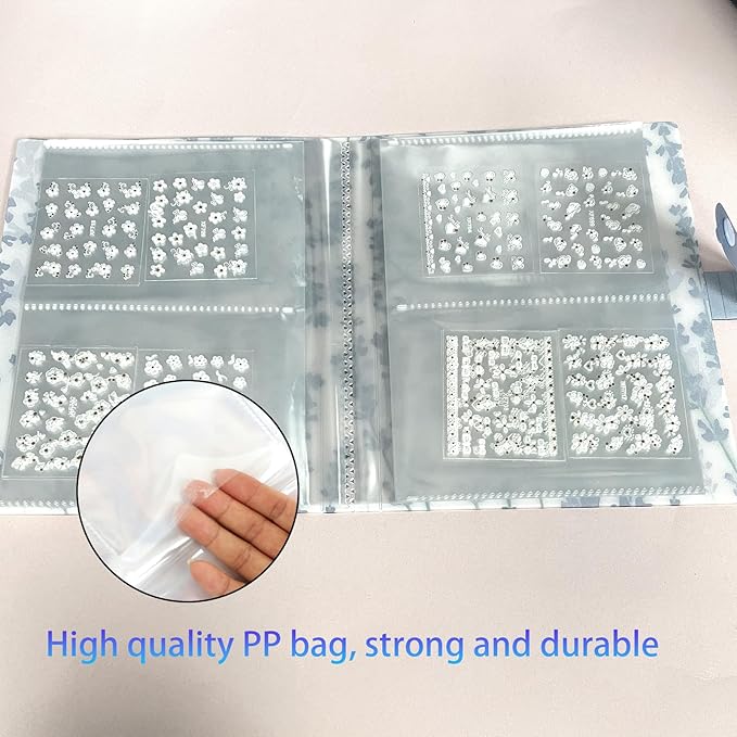 144 Slots Nail Art Sticker Storage Book Display Collecting Equipment Nail Art Decals Photos Storage Book Manicure Designer Tools Decoration Kits(Wisteria)