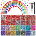 28 Grids Red 2mm-6mm Resin Rhinestones w B7000 Glue for Bedazzling Crafting Colorful Flatback Stones Diamonds Crystals Gems Bedazzler Kit for Nails Face Eyes Makeup Tumblers DIY Crafts