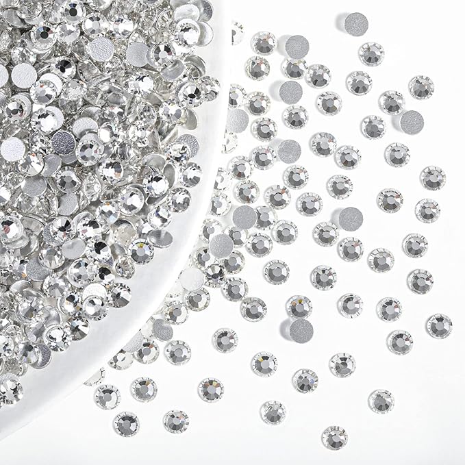 Beadsland Flatback Rhinestones Bulk,2880pcs Crystal Rhinestones for Nails Crafts Clothes DIY Decoration, Transparent, SS30, 6.3-6.5mm